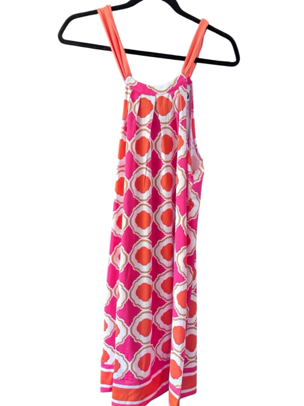 Mud Pie Pink & Orange Geometric Print Swing Dress Size Small